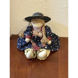 Vintage Patriotic Rag Doll Weighted Bottom 250 Years